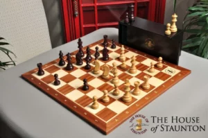 A beautiful chess set crafted by The House of Staunton.