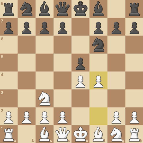 The Vienna Gambit: White sacrifices the f-pawn.