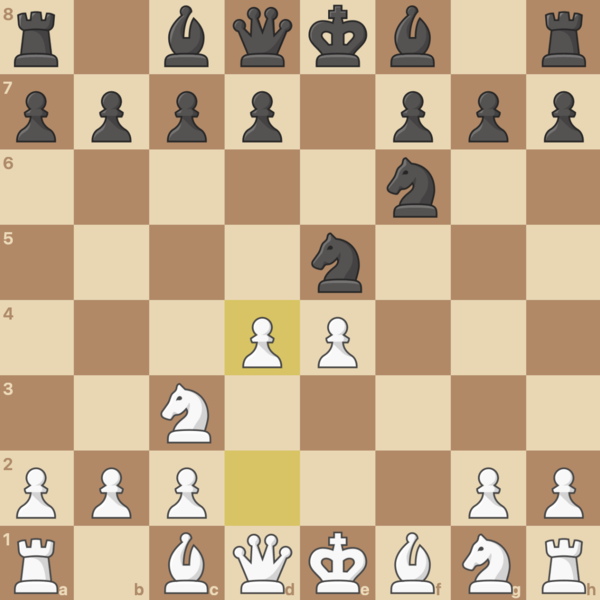 Playing 3... Nc6 makes matters even worse for Black.