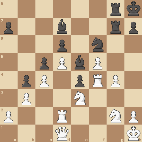 The position is still winning for White, but Black's pieces are well-coordinated and pointing towards White's king.