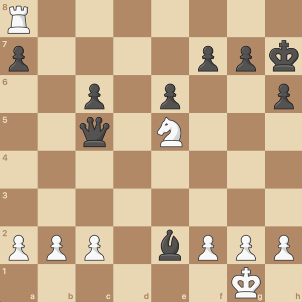 White is down a queen for a rook.