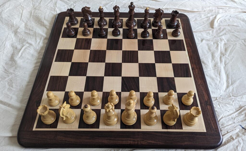 21 Inches Large Flat Chess Board - Rosewood & Maple Wood