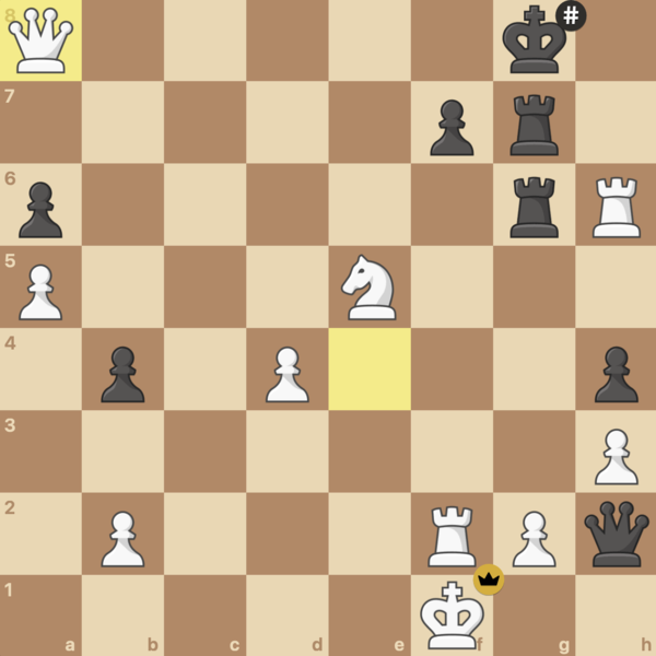The only other option Black has also leads to checkmate.